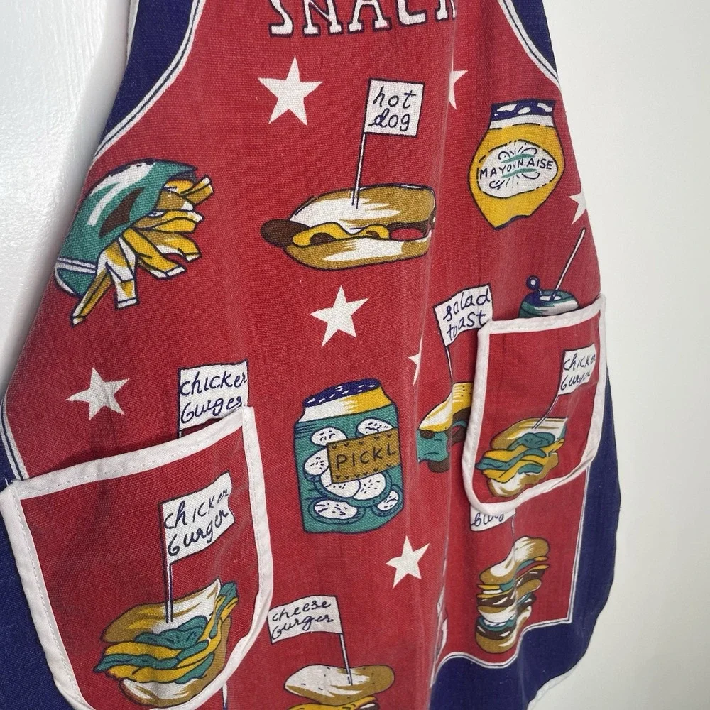 vntg‎ late 80's graphic American bbq apron 